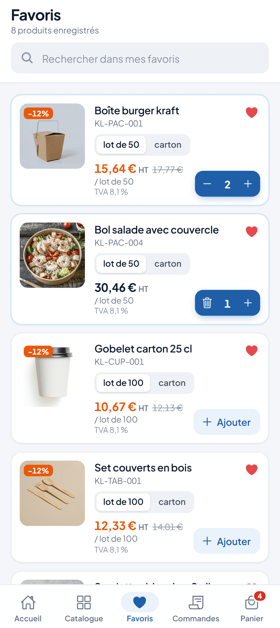 Produits favoris prêts à être recommandés